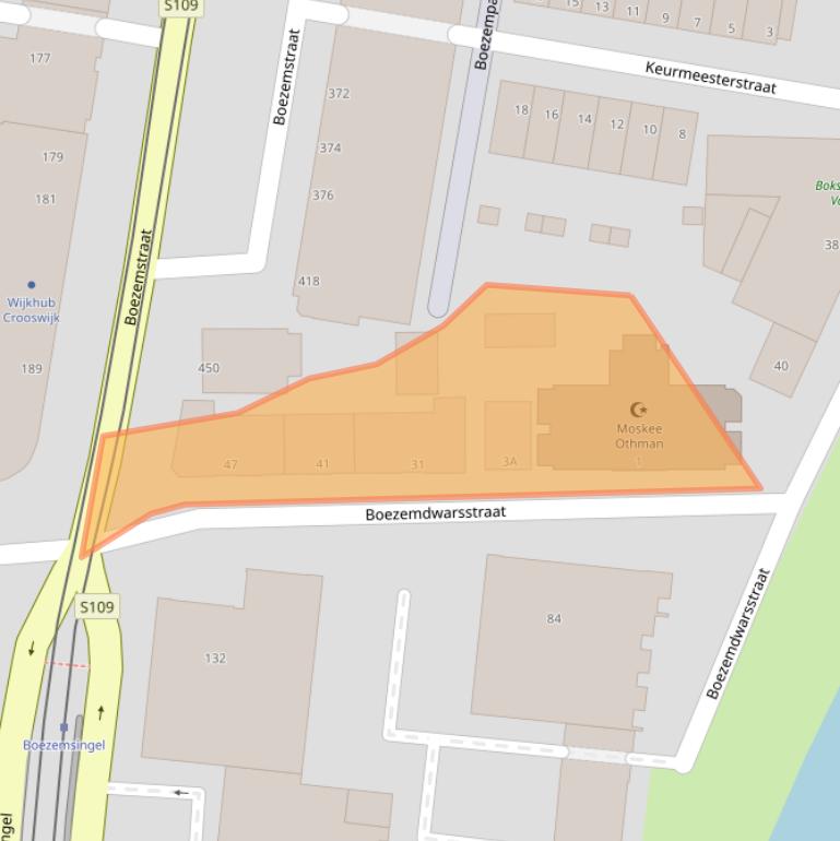 Kaart van postcodegebied 3034EP.