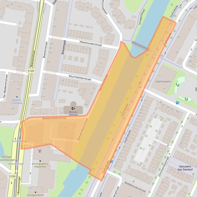Kaart van postcodegebied 3034ER.