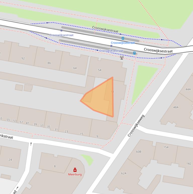 Kaart van postcodegebied 3034HC.