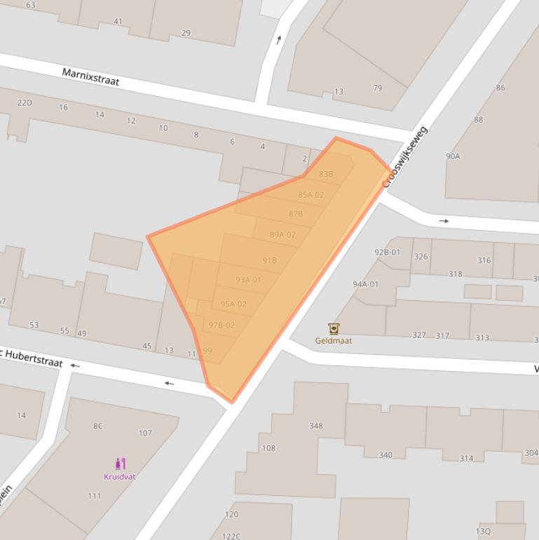 Kaart van postcodegebied 3034HG.