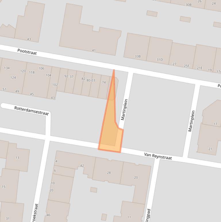 Kaart van postcodegebied 3034JC.