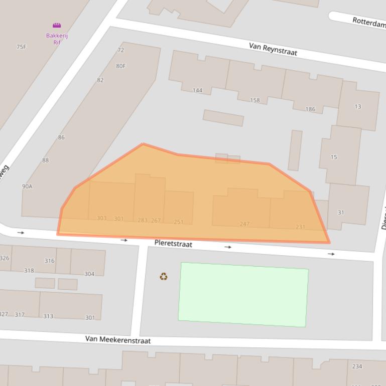 Kaart van postcodegebied 3034JH.
