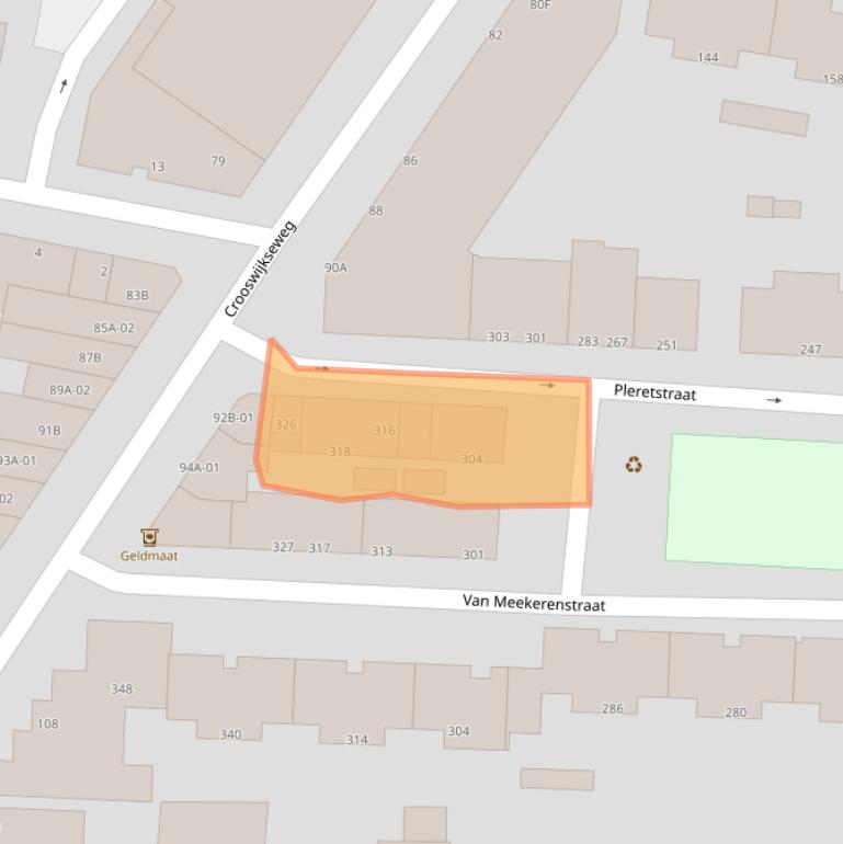 Kaart van postcodegebied 3034JM.