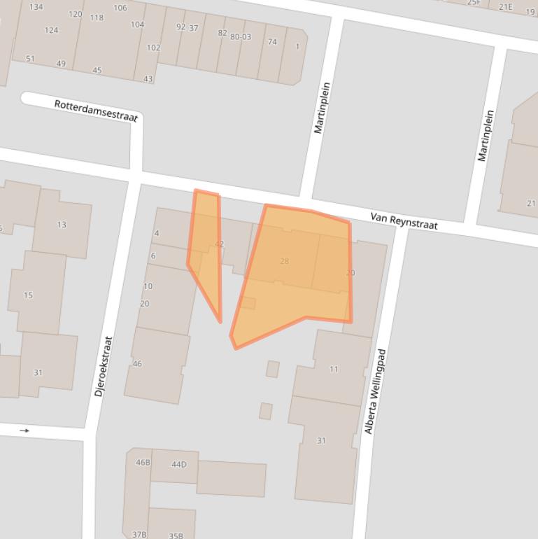 Kaart van postcodegebied 3034JT.