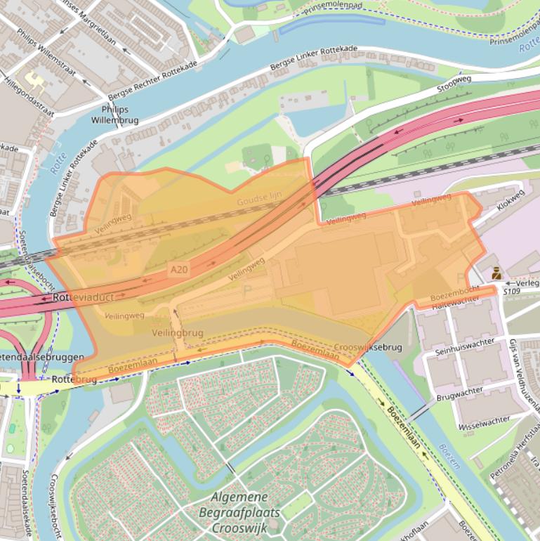 Kaart van postcodegebied 3034KB.