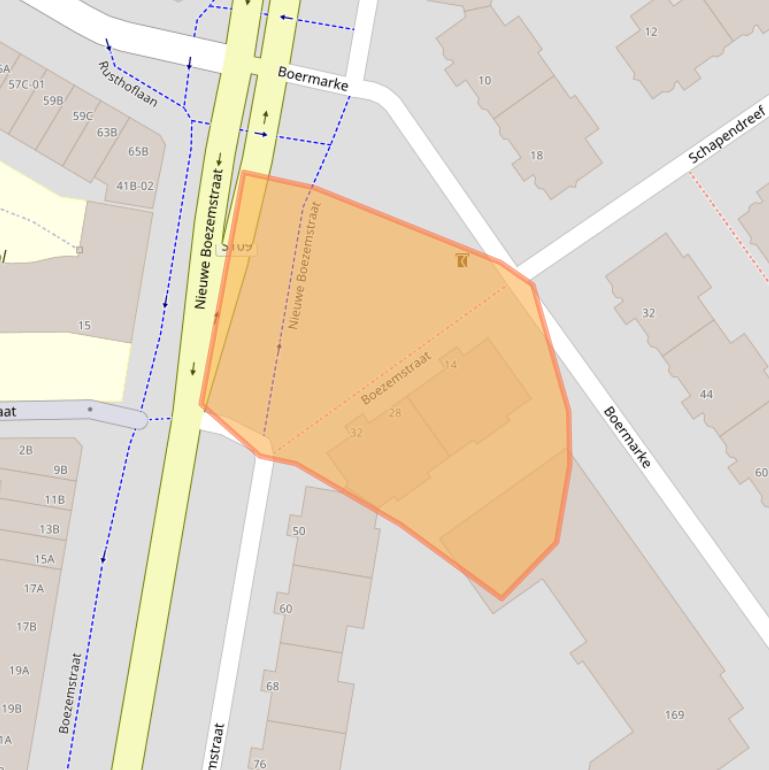 Kaart van postcodegebied 3034KC.