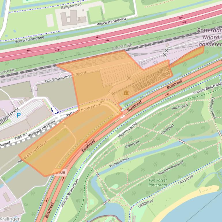 Kaart van postcodegebied 3034KL.