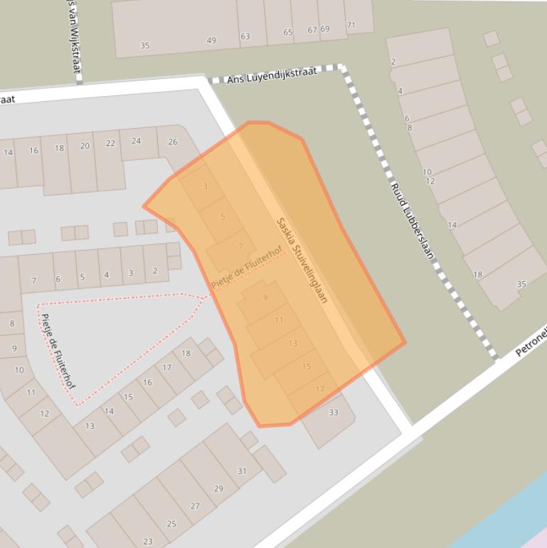 Kaart van postcodegebied 3034KT.