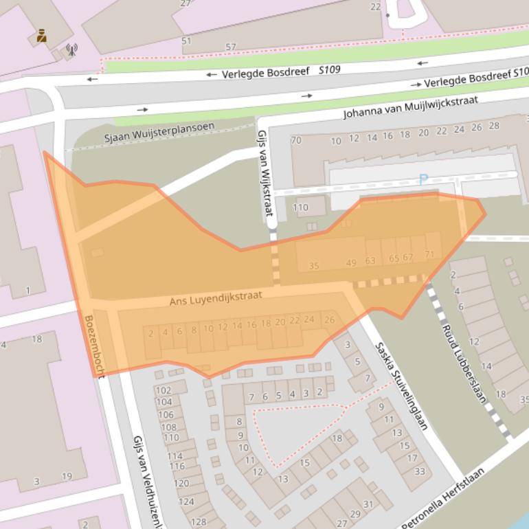 Kaart van postcodegebied 3034KV.
