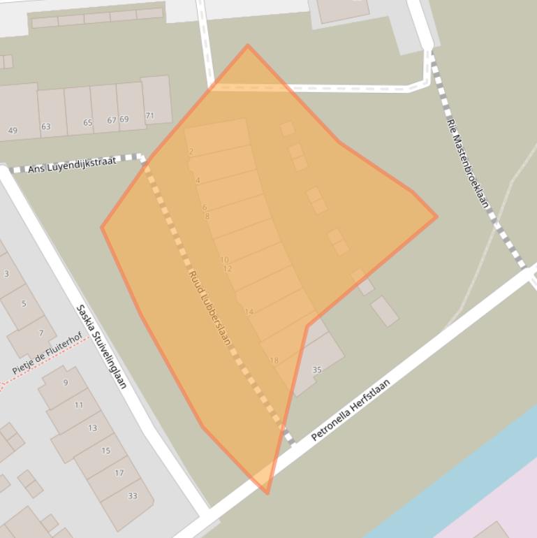 Kaart van postcodegebied 3034KZ.