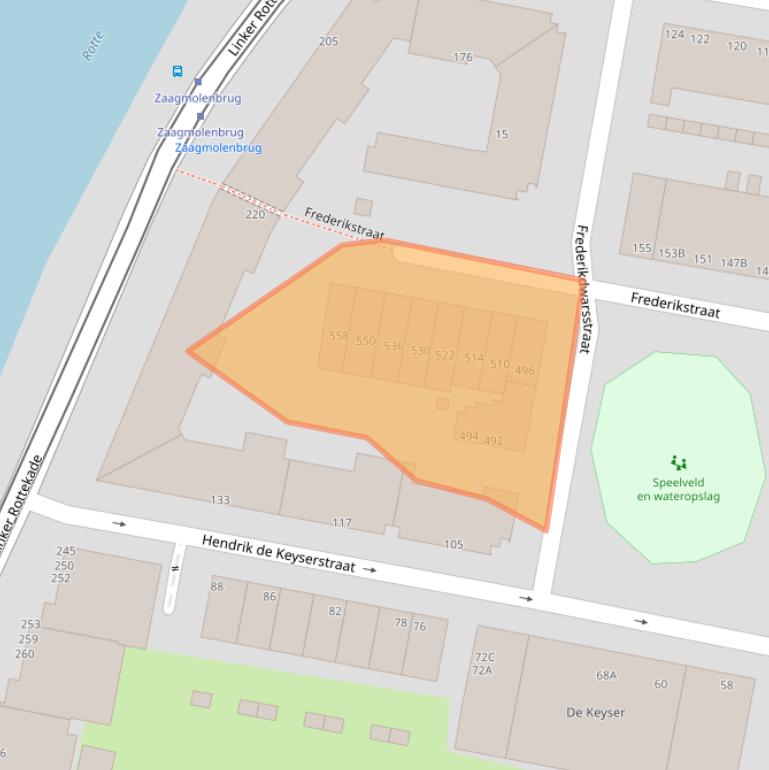 Kaart van postcodegebied 3034LN.