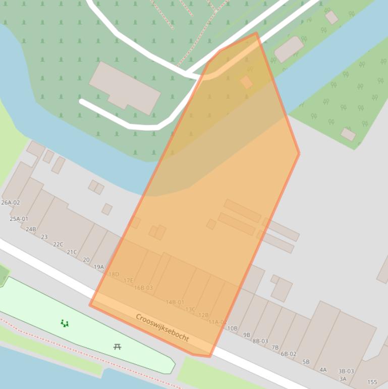 Kaart van postcodegebied 3034NB.