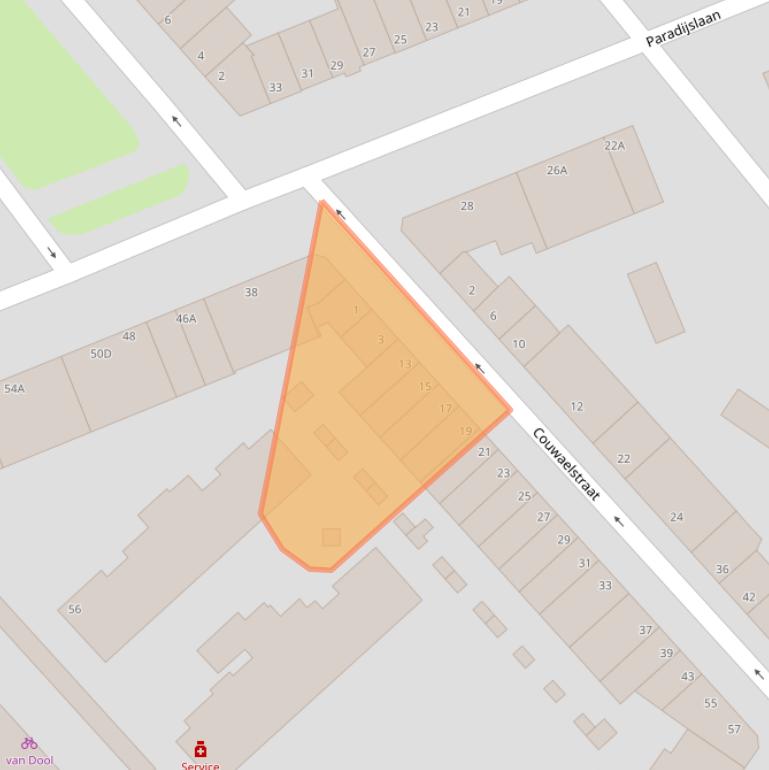 Kaart van postcodegebied 3034PA.