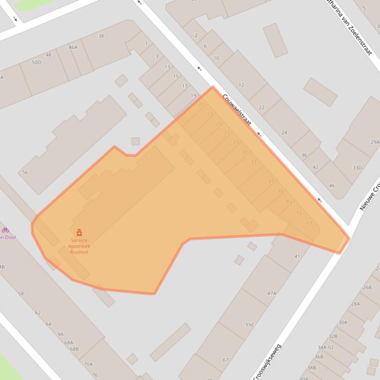 Kaart van postcodegebied 3034PB.