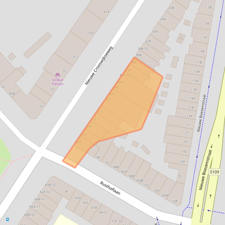 Kaart van postcodegebied 3034PR.