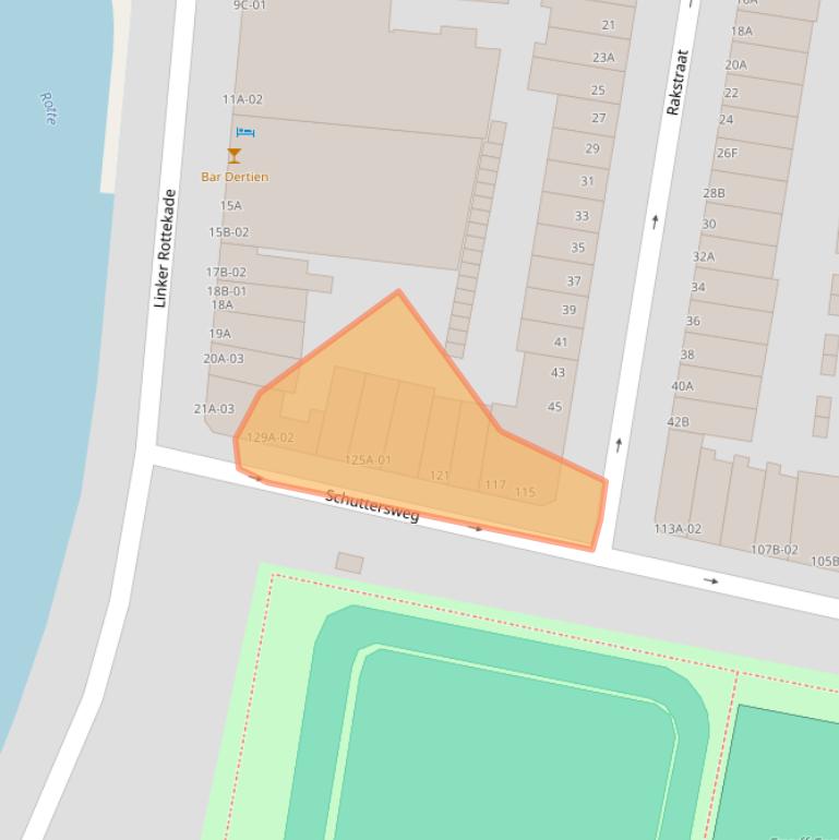 Kaart van postcodegebied 3034RR.