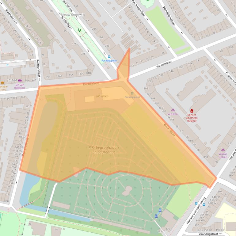 Kaart van postcodegebied 3034SL.