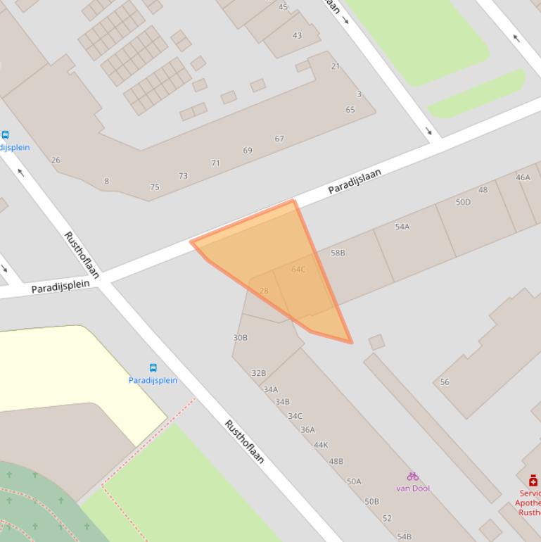 Kaart van postcodegebied 3034SP.