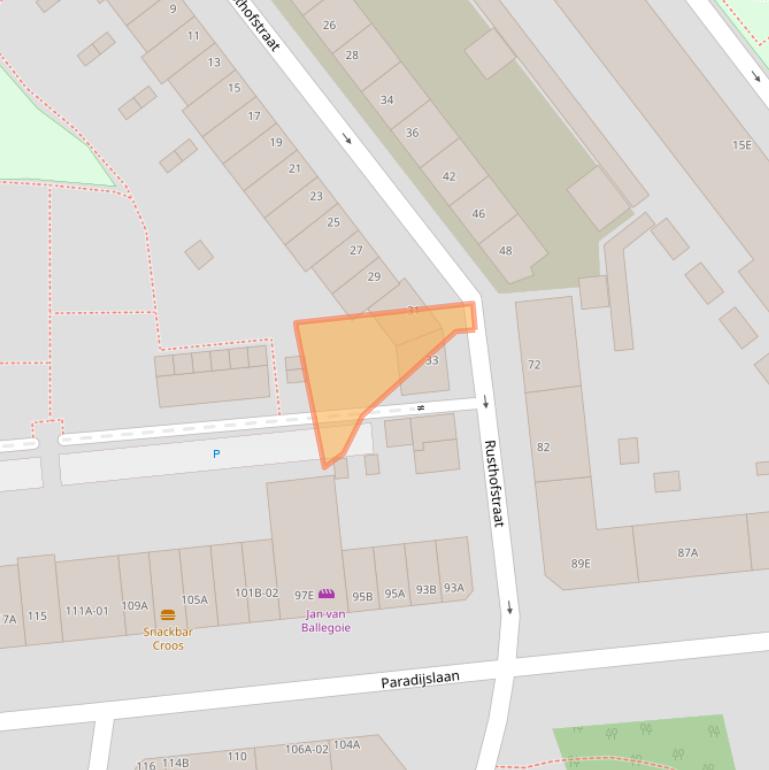 Kaart van postcodegebied 3034TL.