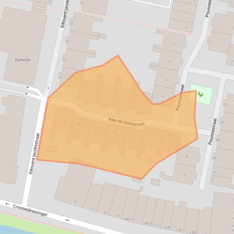 Kaart van postcodegebied 3034WB.