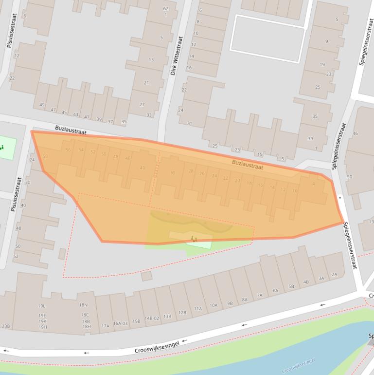 Kaart van postcodegebied 3034WD.