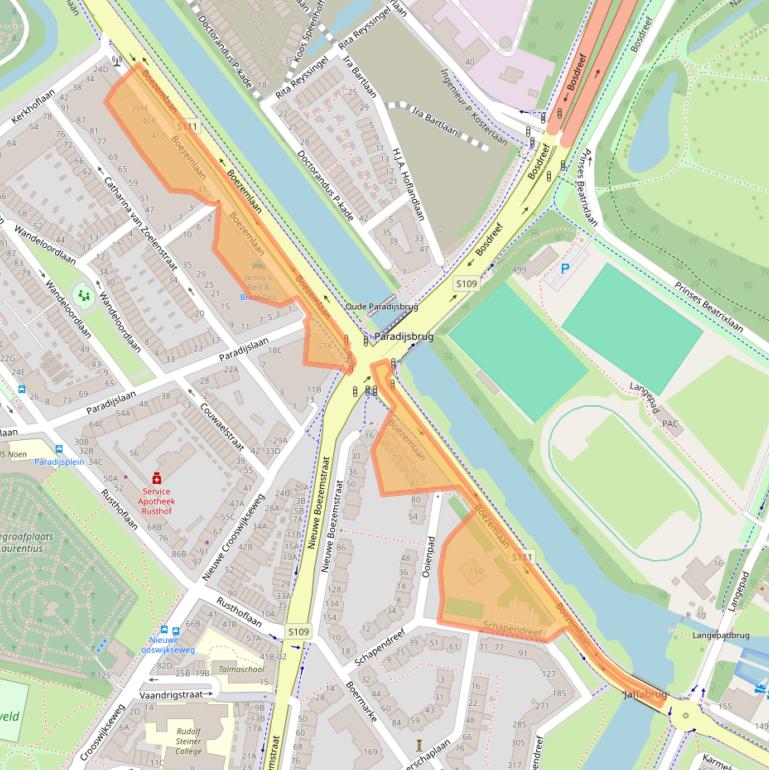 Kaart van postcodegebied 3034XD.