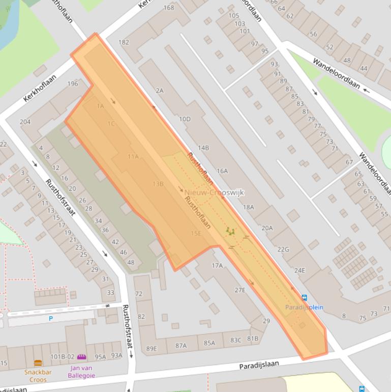 Kaart van postcodegebied 3034XE.