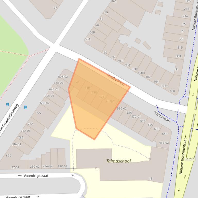 Kaart van postcodegebied 3034XH.