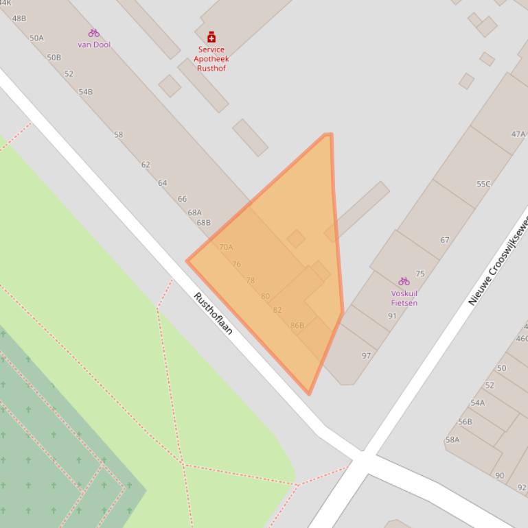 Kaart van postcodegebied 3034XN.