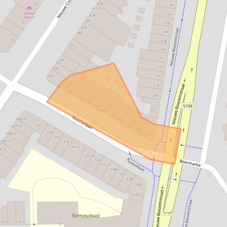 Kaart van postcodegebied 3034XP.