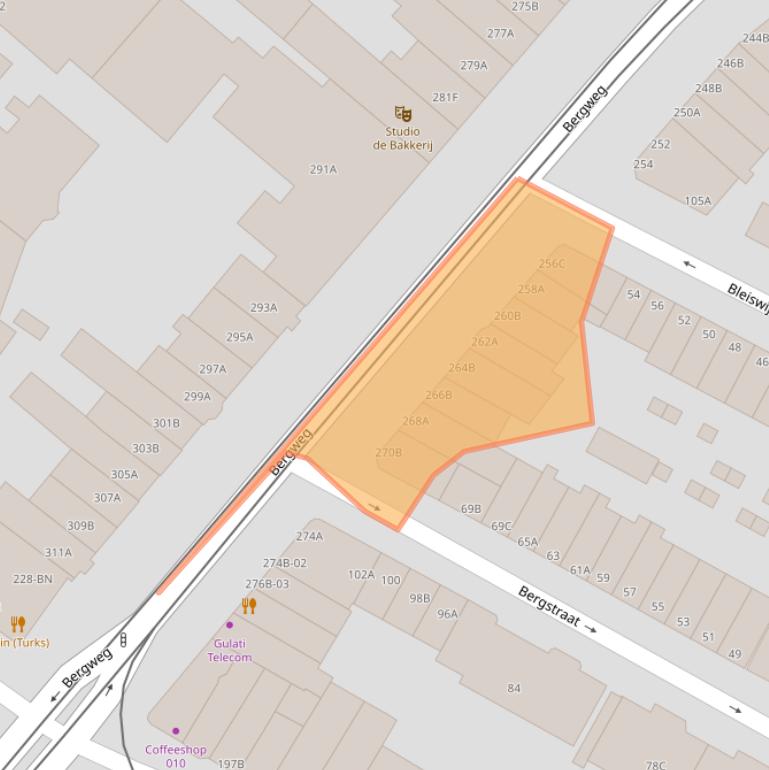 Kaart van postcodegebied 3035BS.