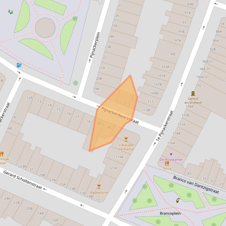 Kaart van postcodegebied 3035GA.