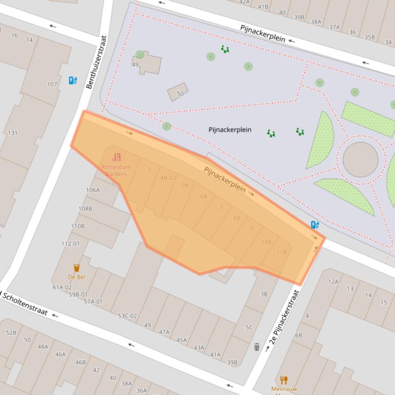 Kaart van postcodegebied 3035GB.