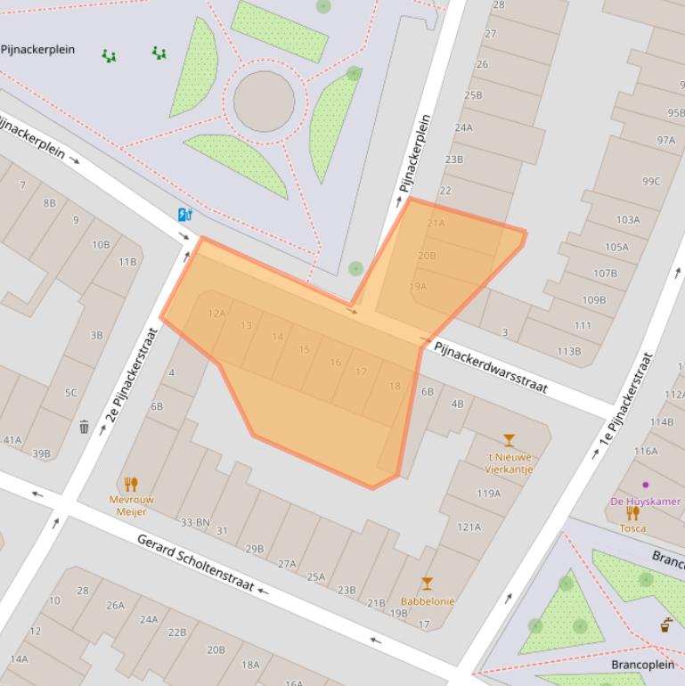 Kaart van postcodegebied 3035GC.