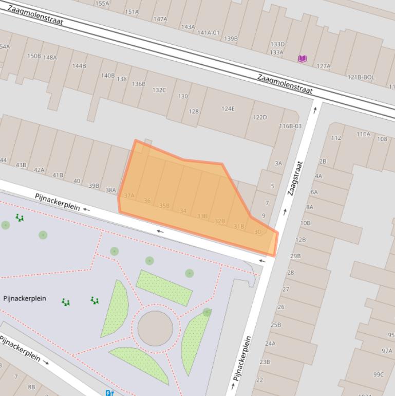 Kaart van postcodegebied 3035GE.