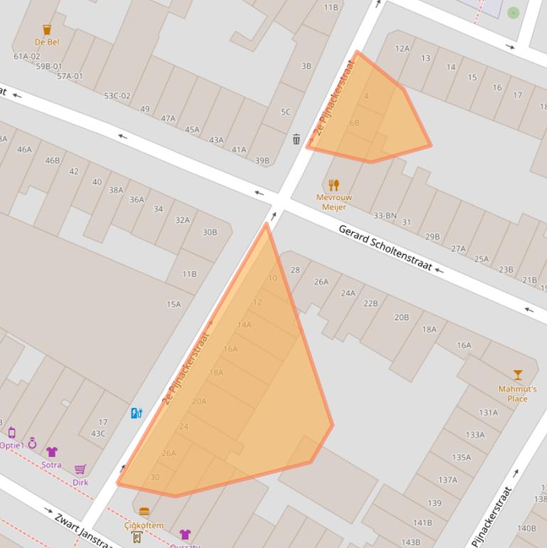 Kaart van postcodegebied 3035GJ.