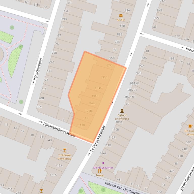 Kaart van postcodegebied 3035GP.