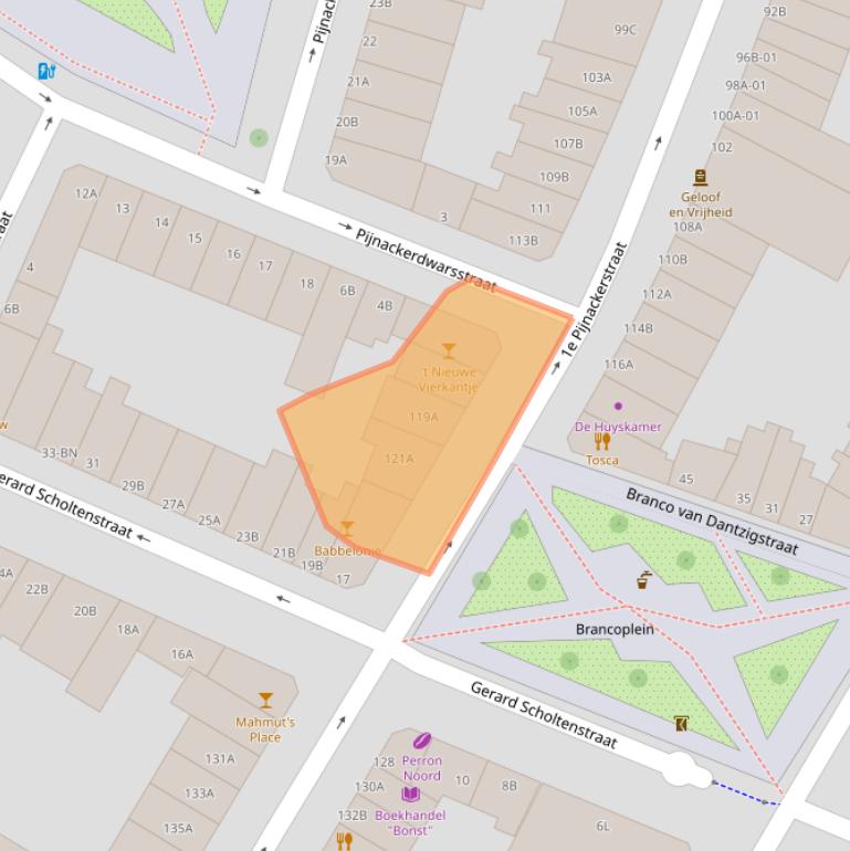 Kaart van postcodegebied 3035GR.