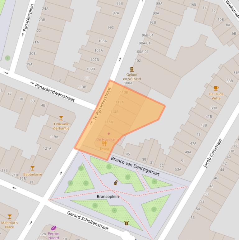 Kaart van postcodegebied 3035GW.