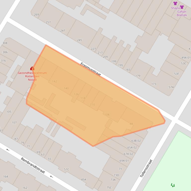 Kaart van postcodegebied 3035LJ.