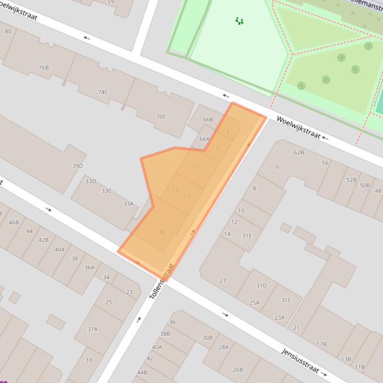 Kaart van postcodegebied 3035NA.