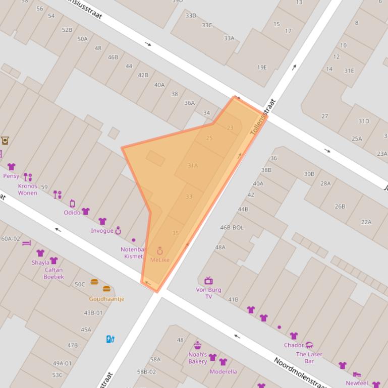 Kaart van postcodegebied 3035NB.