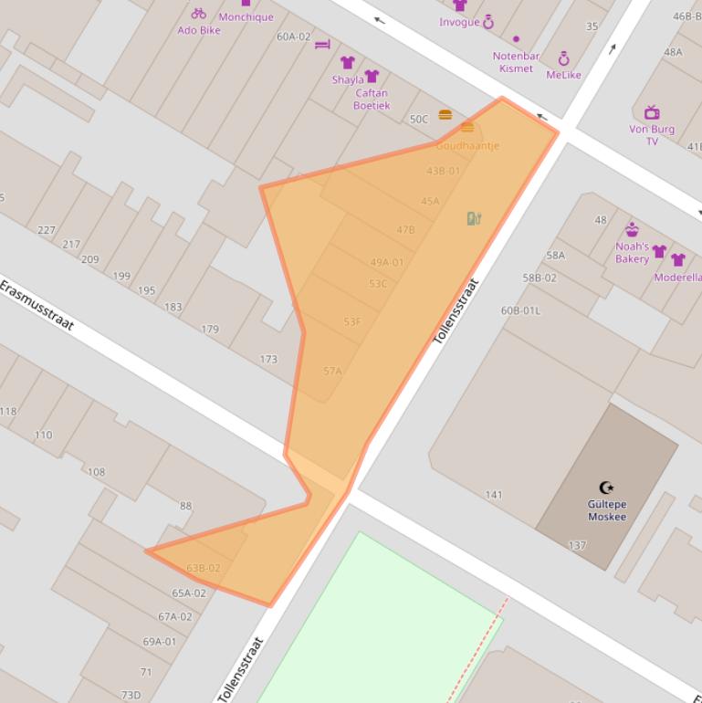 Kaart van postcodegebied 3035NC.