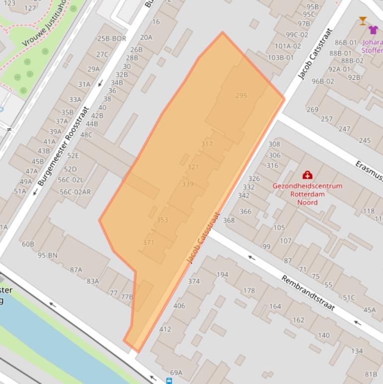 Kaart van postcodegebied 3035PJ.