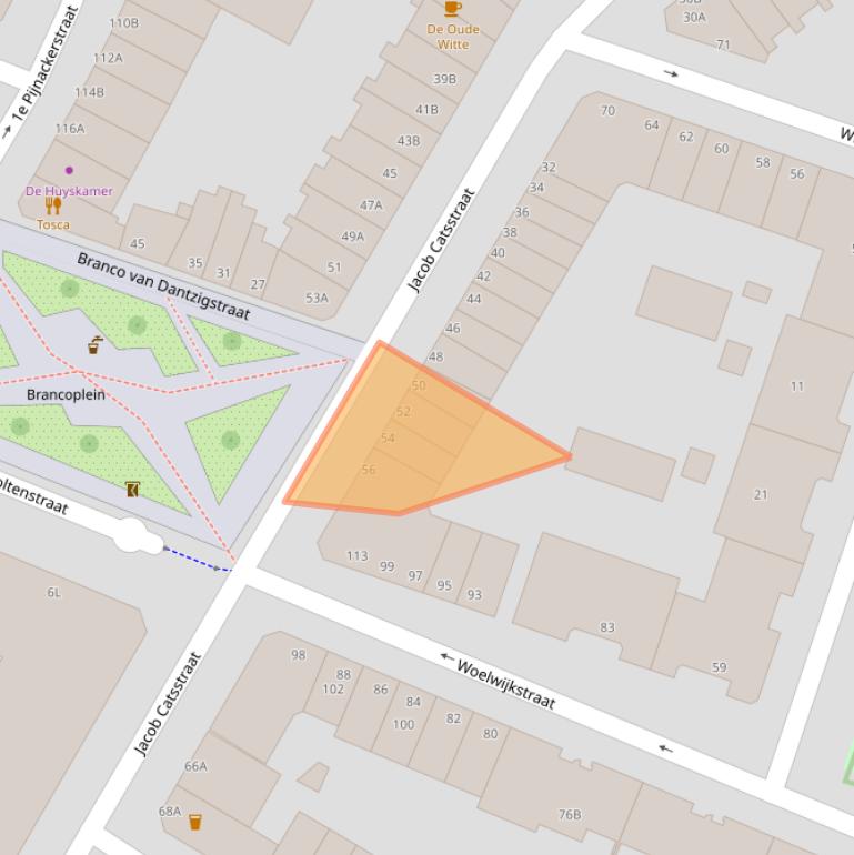 Kaart van postcodegebied 3035PN.