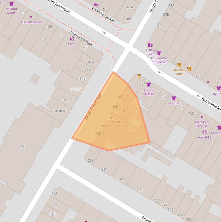 Kaart van postcodegebied 3035PS.