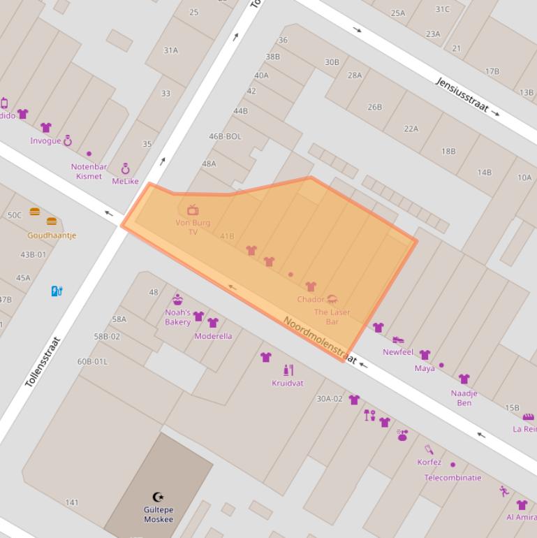 Kaart van postcodegebied 3035RE.
