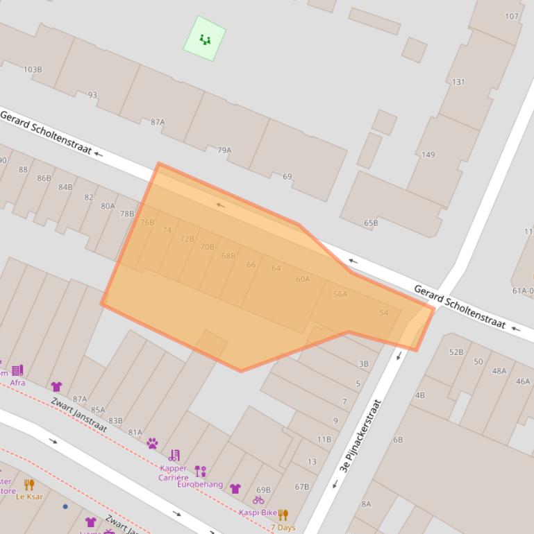 Kaart van postcodegebied 3035SN.