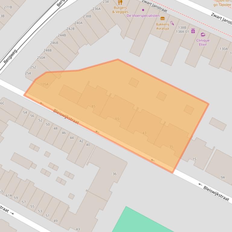 Kaart van postcodegebied 3035TK.