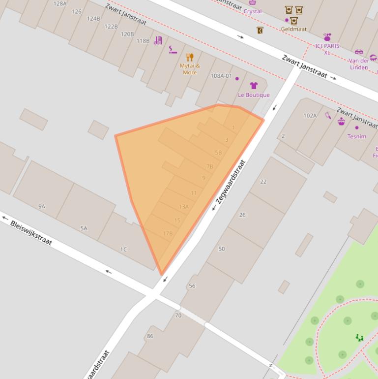 Kaart van postcodegebied 3035TM.